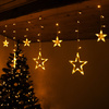 Kurtyna świetlna 138 Led girlanda gwiazdki, lampki wewnętrzne sople ciepły biały