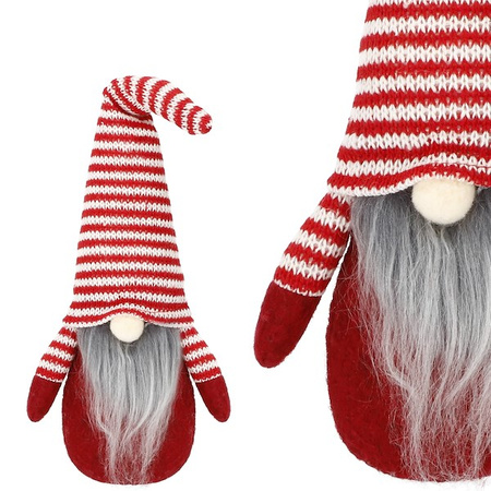 Para krasnali 30cm ozdoba świąteczna, skrzat świąteczny, gnom w paski