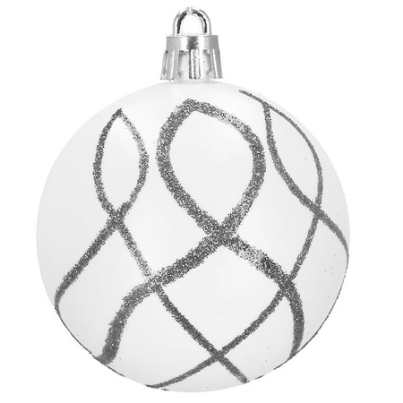 Bombki choinkowe 30 szt. srebrny 6 cm zestaw choinkowy