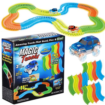 Tor wyścigowy dla dzieci 220 elementów elastyczny magic track zabawka autko na baterie