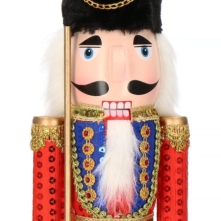 Dziadek do orzechów 50 cm drewniany żołnierzyk z karabinem multikolor, figurka świąteczna