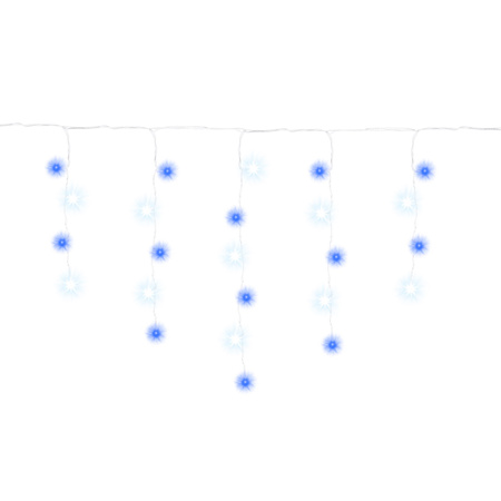 Kurtyna świetlna 500 led girlanda, lampki wewnętrzno-zewnętrzne sople niebieski z zimnym białym flash