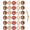 Bombki choinkowe 30 szt. ozdoby świąteczne zestaw 8cm czerwone, rose gold