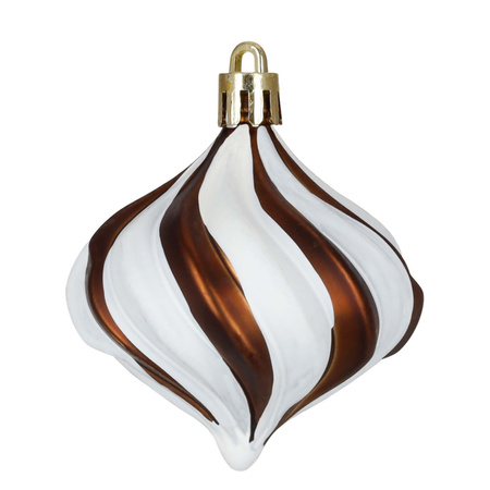 Bombki choinkowe 47 szt. komplet dekoracje świąteczne zawieszki nietłukące, brązowy, złoty, biały