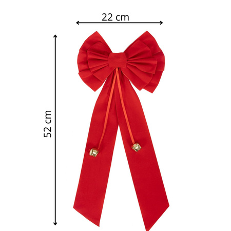 Kokarda na choinkę, drzwi 52 cm dekoracja świąteczna do stroika, czerwona