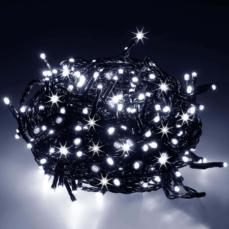 Lampki choinkowe 500 led biały zimny + flash 25m oświetlenie świąteczne IP44