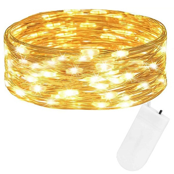 Lampki choinkowe 30 LED druciki mikro na baterie biały ciepły