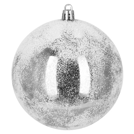 Srebrne bombki choinkowe 11 cm 12 szt. komplet dekoracje świąteczne zdobione