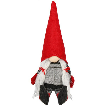 Pani skrzat 38cm ozdoba świąteczna, krasnal świąteczny, gnom siedzący