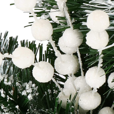 Gałązka dekoracyjna 10 szt. do stroików ozdoba świąteczna biały brokat