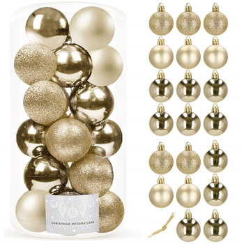 Bombki choinkowe 20 szt. szampański 4 cm zestaw choinkowy