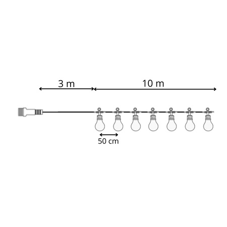 Lampki choinkowe LED żarówki 20 Led oświetlenie zewnętrzne girlanda 13 m multikolor