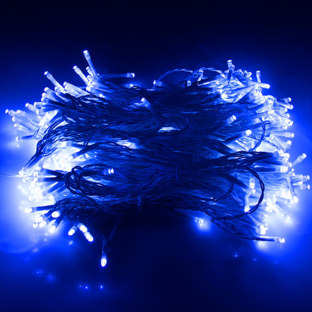 Kurtyna świetlna z pilotem 306 led girlanda, lampki wewnętrzno-zewnętrzne sople niebieski