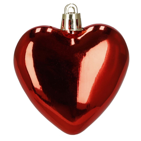 Bombki choinkowe 16 szt. komplet dekoracje świąteczne, nietłukące serca, czerwone