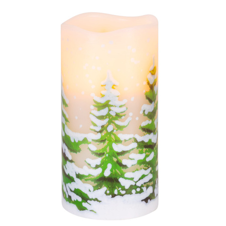 Świeca LED na baterie do stroików, dekoracyjna zestaw 3 szt. świąteczny wzór