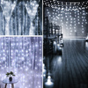 Kurtyna świetlna 300 led girlanda, lampki wewnętrzno-zewnętrzne sople biały zimny + flash