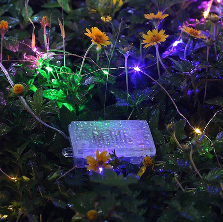 Lampki choinkowe 100 Led z pilotem druciki na baterie multikolor wodoszczelne