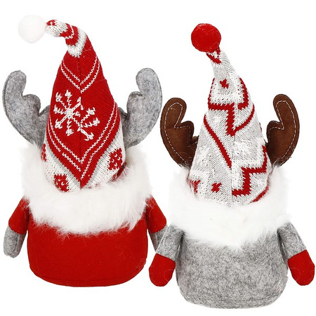 Skrzaty 27 cm ozdoba świąteczna 2 szt. renifer krasnal świąteczny, gnom