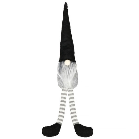 Para skrzatów 50cm ozdoba świąteczna, krasnal świąteczny, gnom siedzący czarno-szary