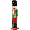 Dziadek do orzechów 51 cm z karabinem, drewniany żołnierzyk w cekiny, figurka świąteczna