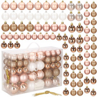 Bombki choinkowe 86 szt. rose gold zestaw choinkowy