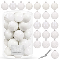 Bombki choinkowe 20 szt. ozdoby świąteczne zestaw 7 cm biały