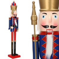 Dziadek do orzechów 120 cm drewniany żołnierzyk, król z berłem, figurka świąteczna