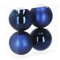 Bombki choinkowe 4 szt. ozdoby świąteczne zawieszki 12 cm granatowe