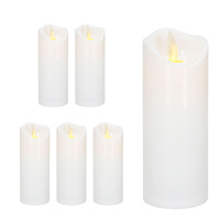 Świeczki na baterie 6 szt. 13,5 cm świece LED z ruchomym płomieniem, do stroików świątecznych