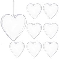 Bombki akrylowe 8cm serce plastikowe decoupage zestaw 8 szt.
