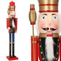 Dziadek do orzechów 120 cm drewniany żołnierzyk z berłem, figurka świąteczna