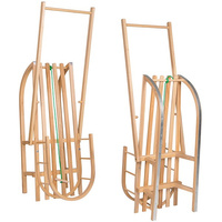 Drewniane sanki z oparciem i pchaczem