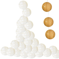 Lampki dekoracyjne popękane balls 10 LED 10 kul jasnożółte