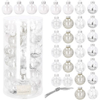 Bombki choinkowe przeźroczyste 30 szt. srebrny, złoty 7cm zestaw choinkowy