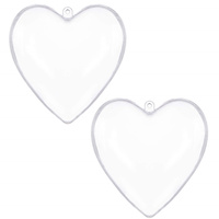 Bombki akrylowe 10cm serce plastikowe decoupage zestaw 2 szt.