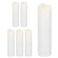 Świeczki na baterie 6 szt. 18,5 cm świece LED z ruchomym płomieniem, do stroików świątecznych