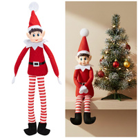 Elf siedzący, dekoracja Boże Narodzenie 40 cm skrzat, krasnal świąteczny