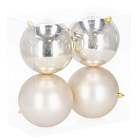 Bombki choinkowe 4 szt. ozdoby świąteczne zawieszki 12 cm srebrne