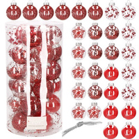 Bombki choinkowe przeźroczyste 30 szt. czerwony 7cm zestaw choinkowy