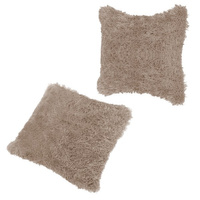 Poszewka dekoracyjna na poduszkę, włochacz 40x40cm brązowy