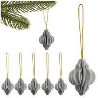 Bombki z papieru 6 szt. ozdoby choinkowe zawieszki świąteczne 4 cm rozkładane szare