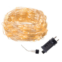 Lampki choinkowe 100 LED druciki mikro na prąd białe ciepłe
