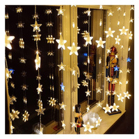 Kurtyna świetlna 180 led girlanda gwiazdki, lampki wewnętrzno-zewnętrzne sople ciepły biały + zimny biały flash