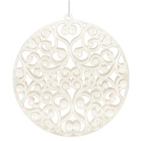Zawieszka choinkowa kremowa okrągła dekoracja na choinkę 9 cm