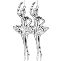 Zawieszki choinkowe 2 szt. baletnica ozdoba świąteczna srebrna