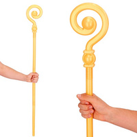 Laska św. Mikołaja 145cm, pastorał składany złoty