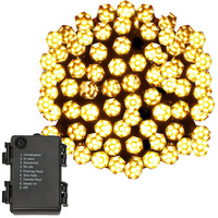 Lampki choinkowe biały ciepły 120 Led z programatorem na baterie