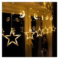 Kurtyna świetlna 138 led girlanda gwiazdki, księżyce lampki wewnętrzno-zewnętrzne sople ciepły biały