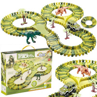 Tor wyścigowy dla dzieci park dinozaurów 120 elementów z figurkami dinozaurów