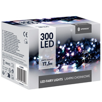Lampki choinkowe 300 led multikolor + flash 15m oświetlenie świąteczne IP44